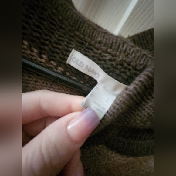 Old Navy Hooded Striped Duster Coat/Sweater in Brown and Tan - Picture 6 of 6